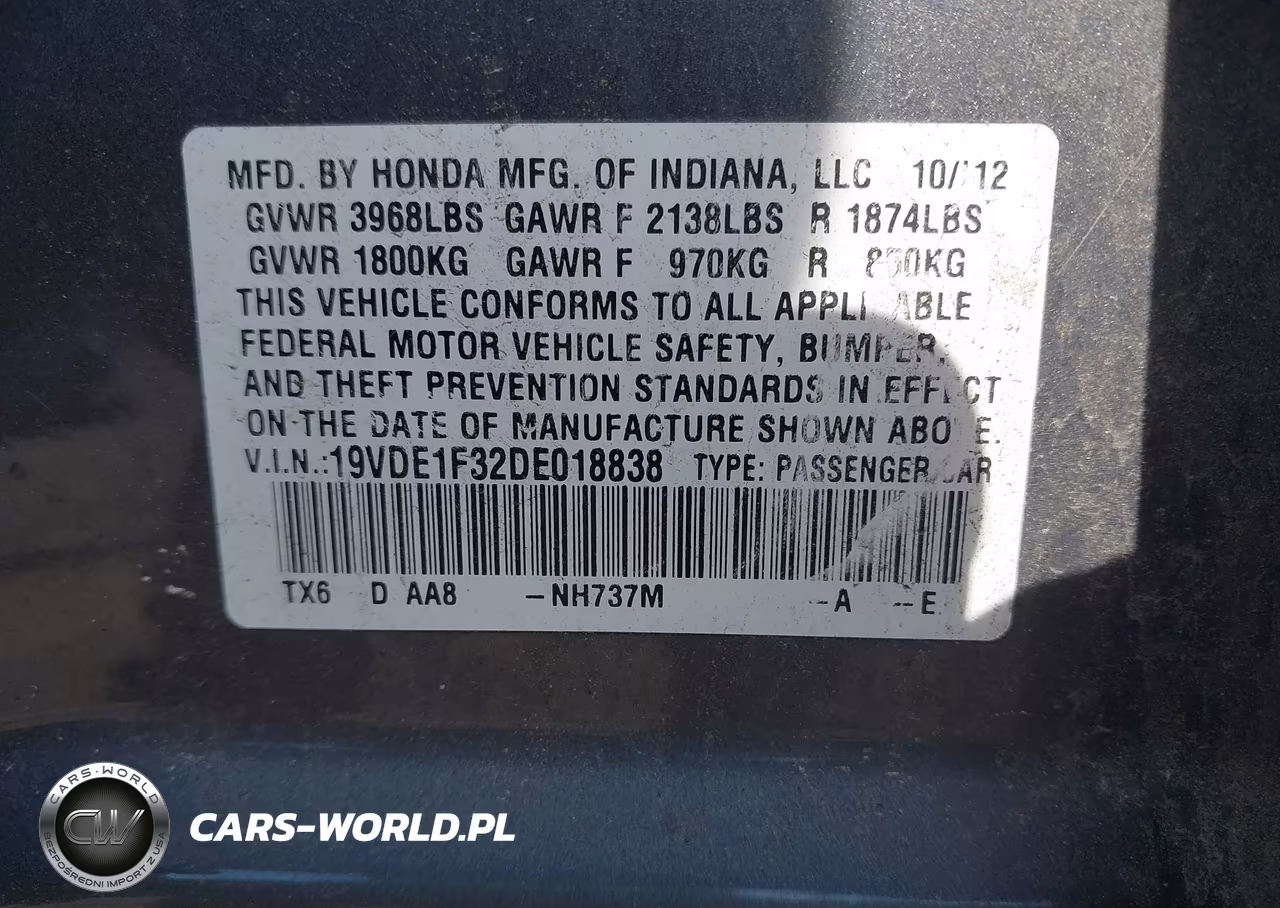 2013 Acura Ilx 2.0L VIN:19VDE1F32DE018838 - 9