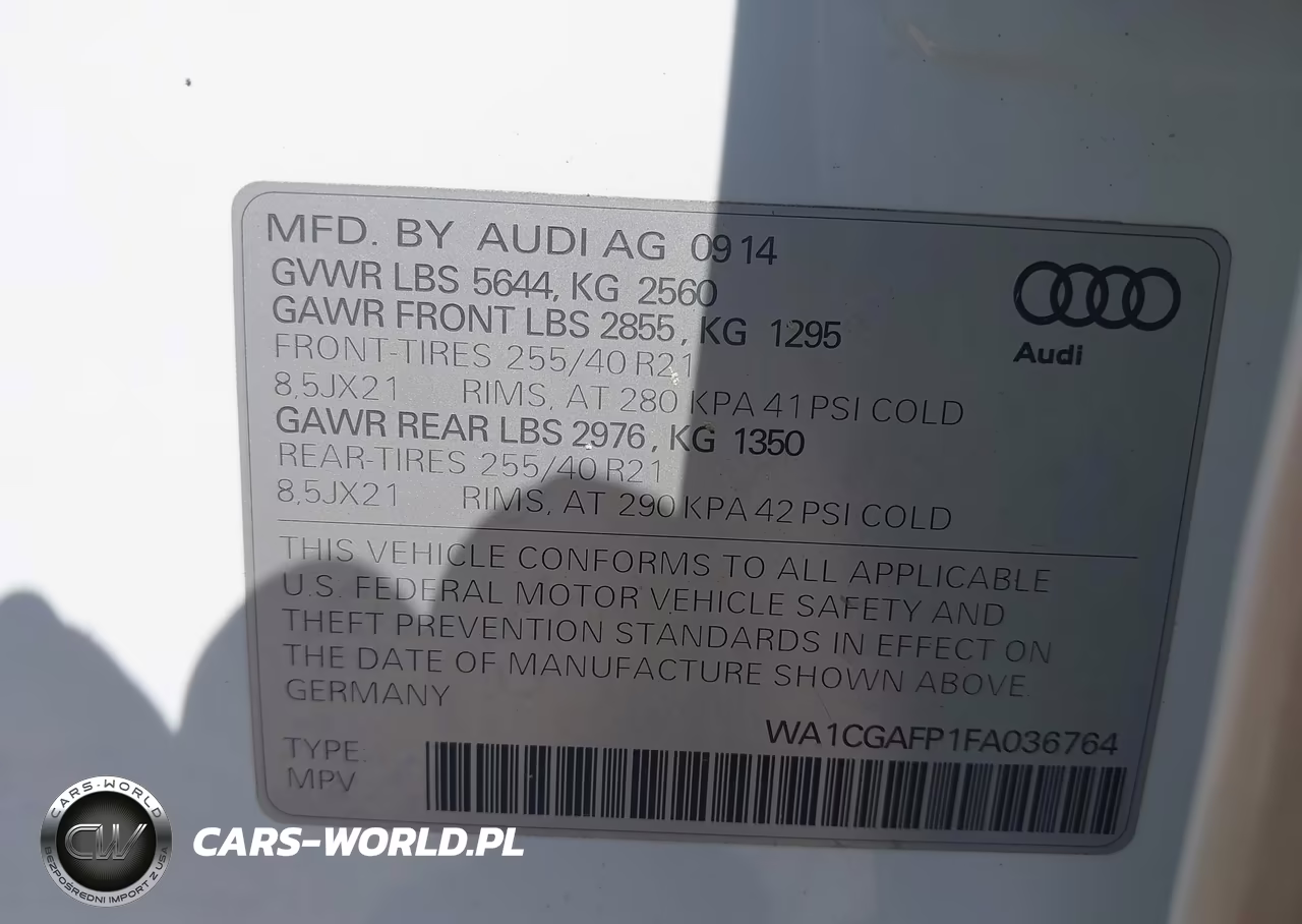 2015 Audi Sq5 3.0T Premium Plus VIN:WA1CGAFP1FA036764 - 9