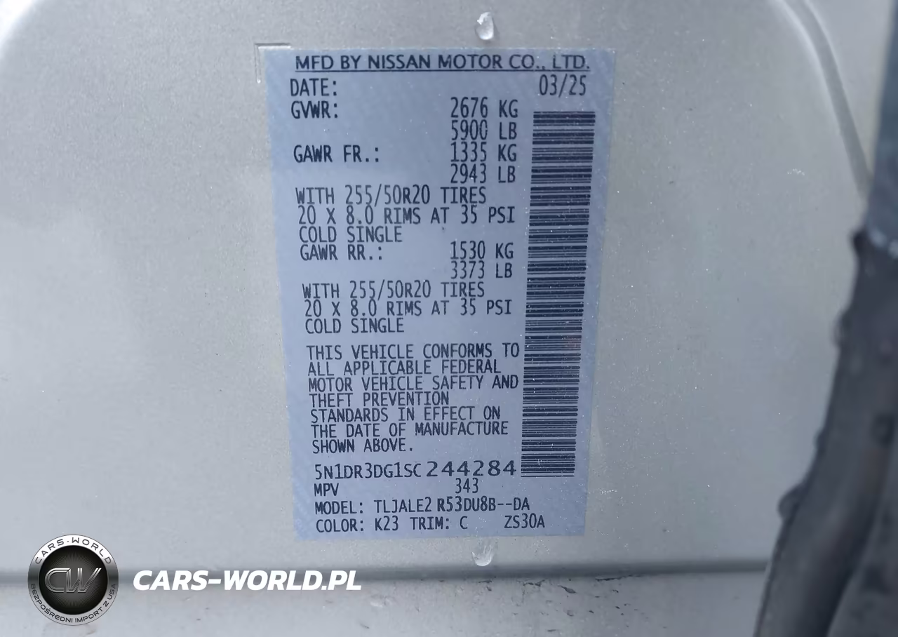 2025 Nissan Pathfinder Platinum Fwd VIN:5N1DR3DG1SC244284 - 9