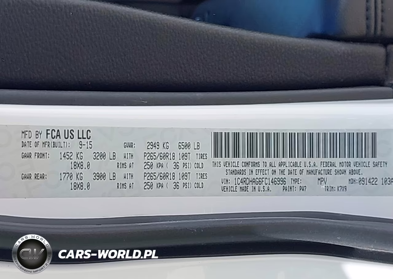 2015 Dodge Durango Sxt VIN:1C4RDHAG6FC146996 - 9