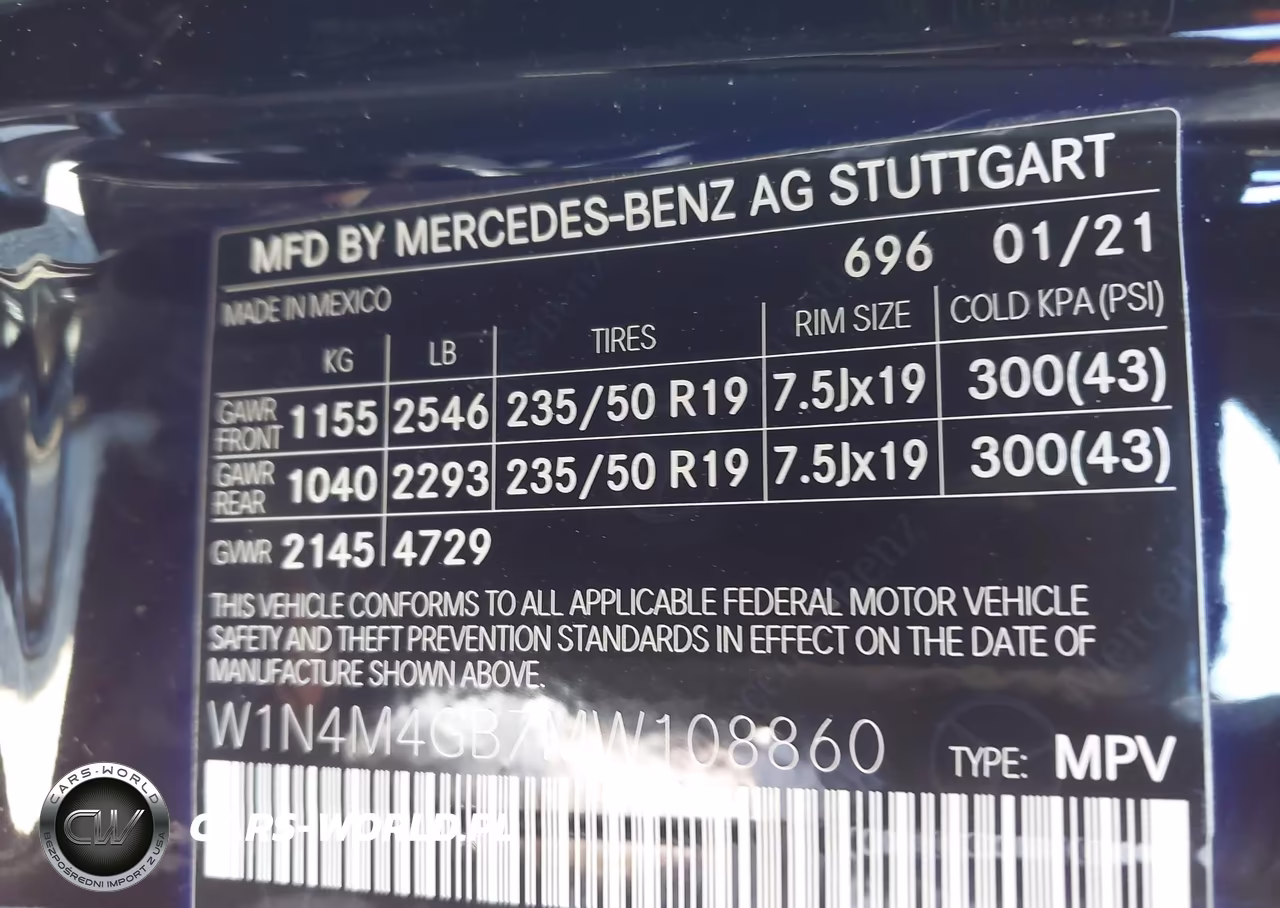 2021 Mercedes-Benz Glb 250 VIN:W1N4M4GB7MW108860 - 9