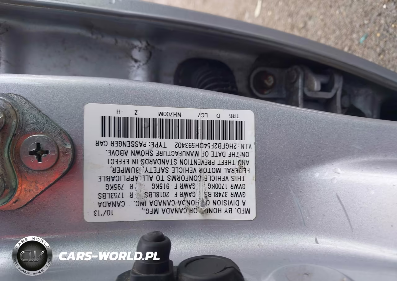 2013 Honda Civic Lx VIN:2HGFB2F54DH593402 - 9