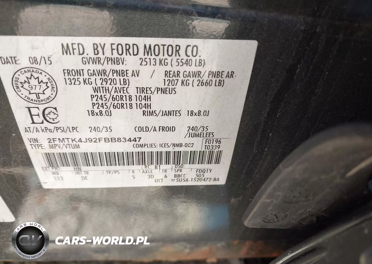 2015 Ford Edge Sel VIN:2FMTK4J92FBB83447 - 9