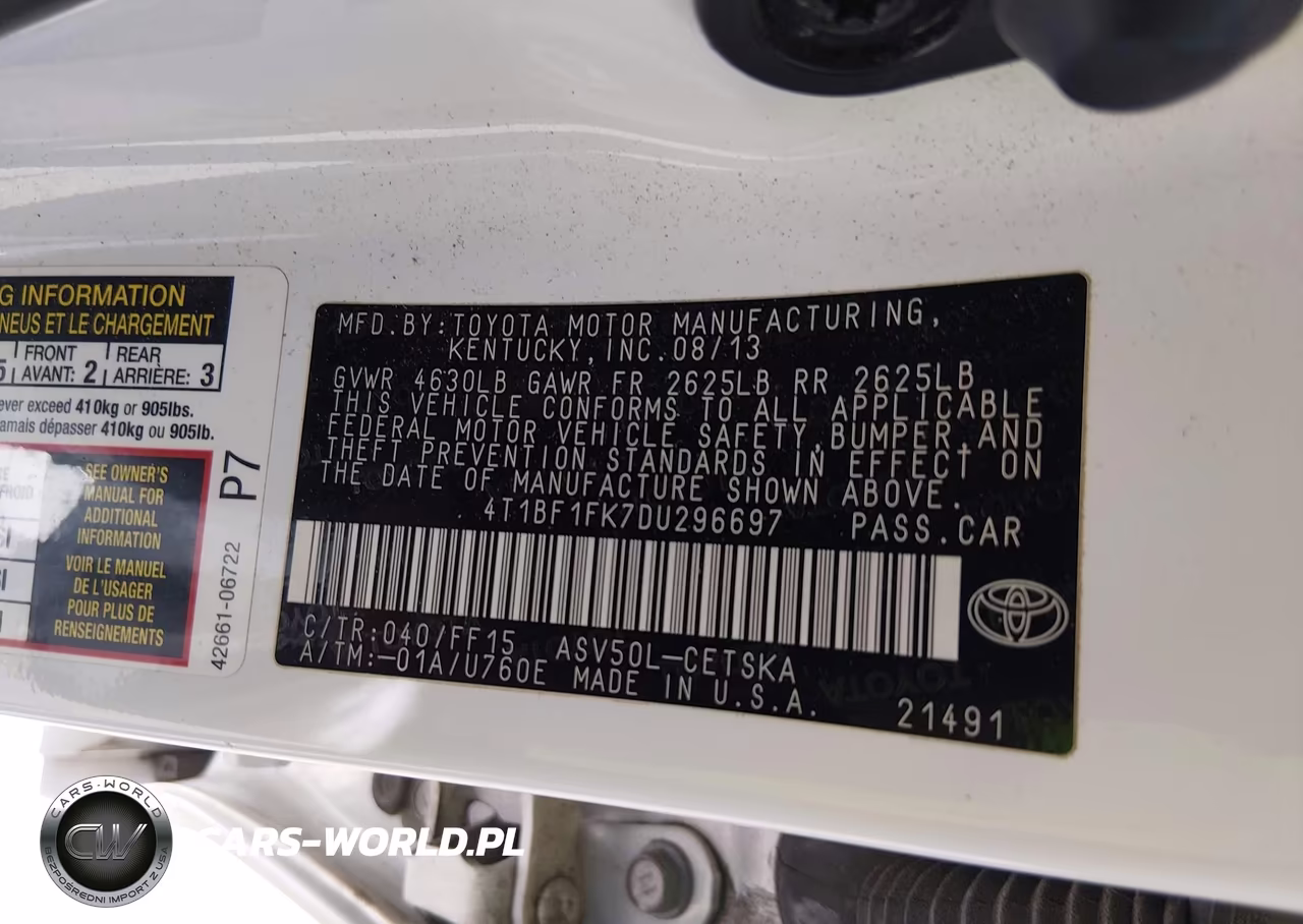 2013 Toyota Camry Se VIN:4T1BF1FK7DU296697 - 9