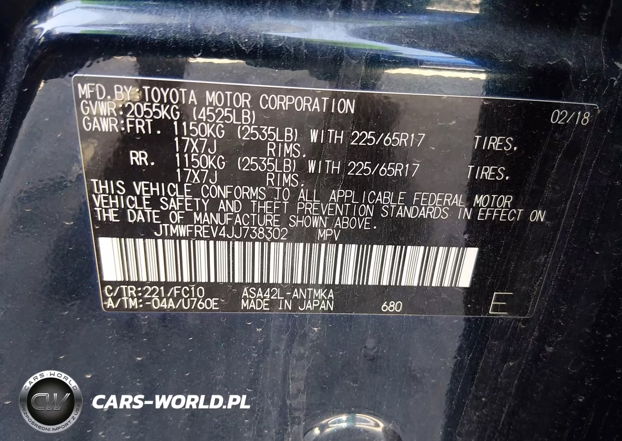 2018 Toyota Rav4 Xle VIN:JTMWFREV4JJ738302 - 9