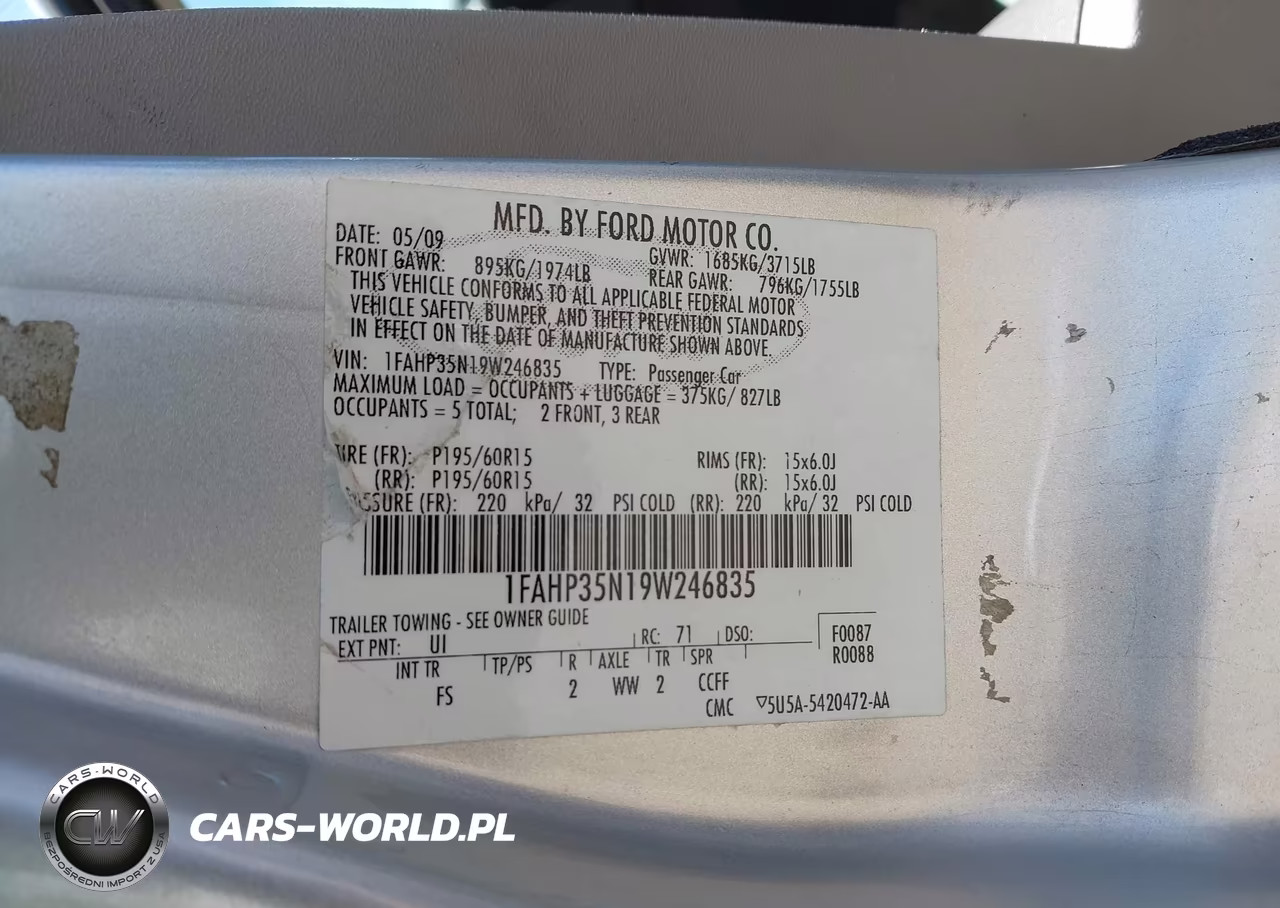 2009 Ford Focus Se VIN:1FAHP35N19W246835 - 9