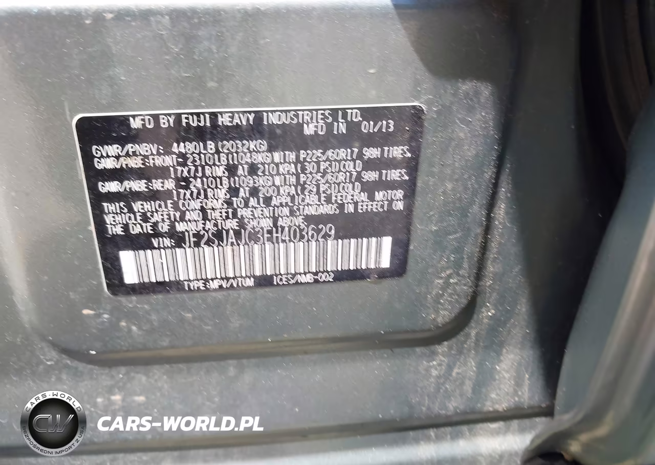 2014 Subaru Forester 2.5I Limited VIN:JF2SJAJC3EH403629 - 9