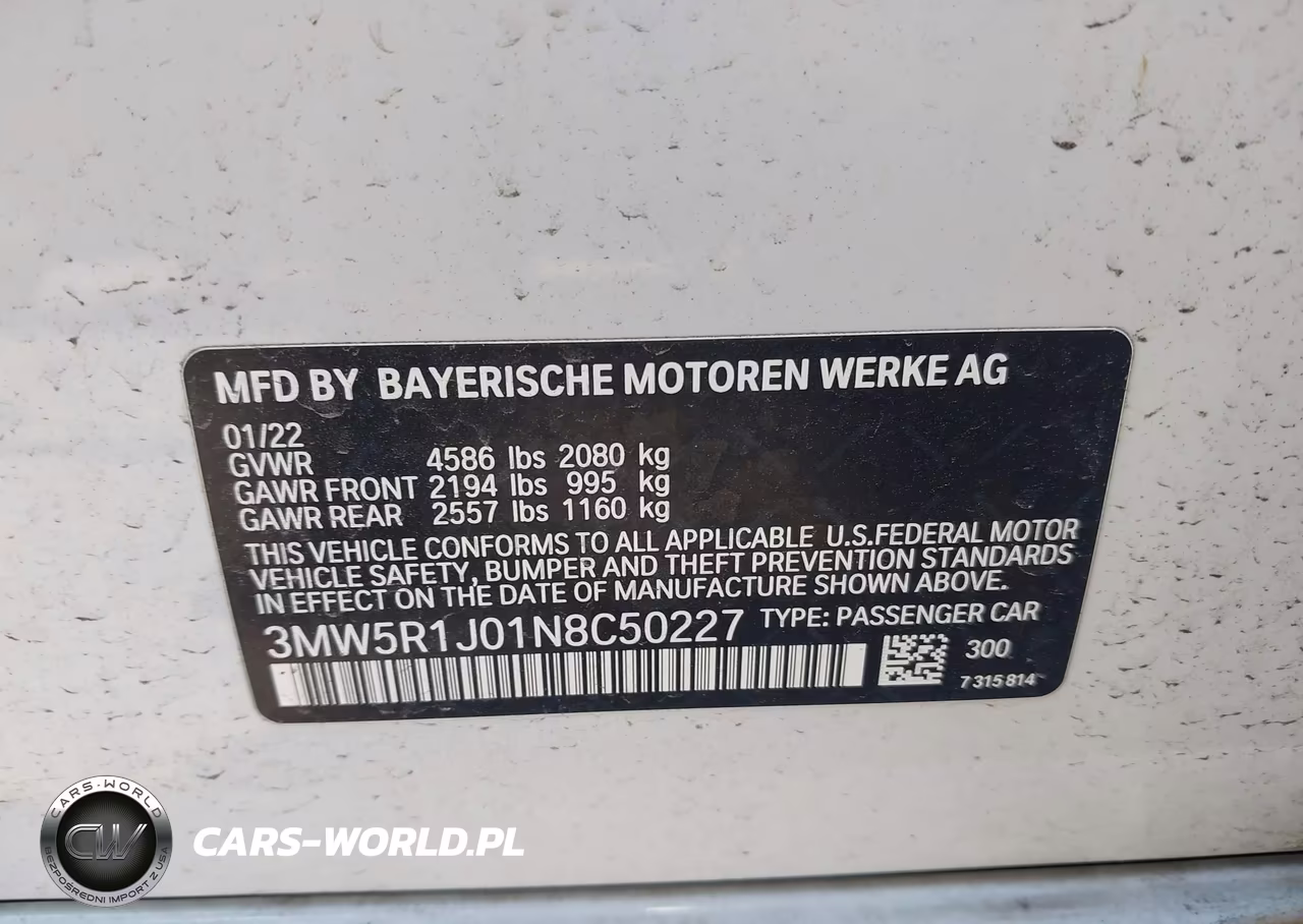 2022 BMW 330I VIN:3MW5R1J01N8C50227 - 9