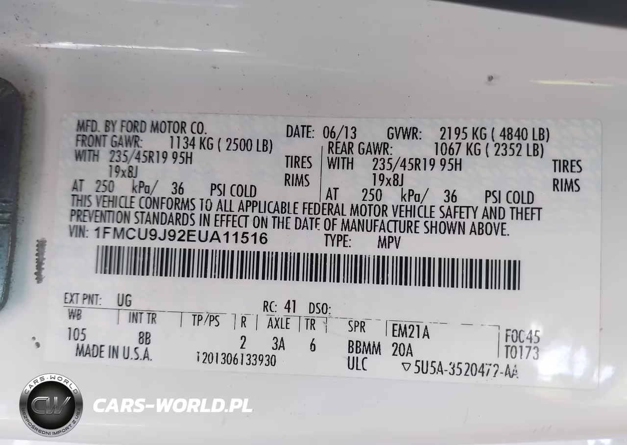2014 Ford Escape Titanium VIN:1FMCU9J92EUA11516 - 9