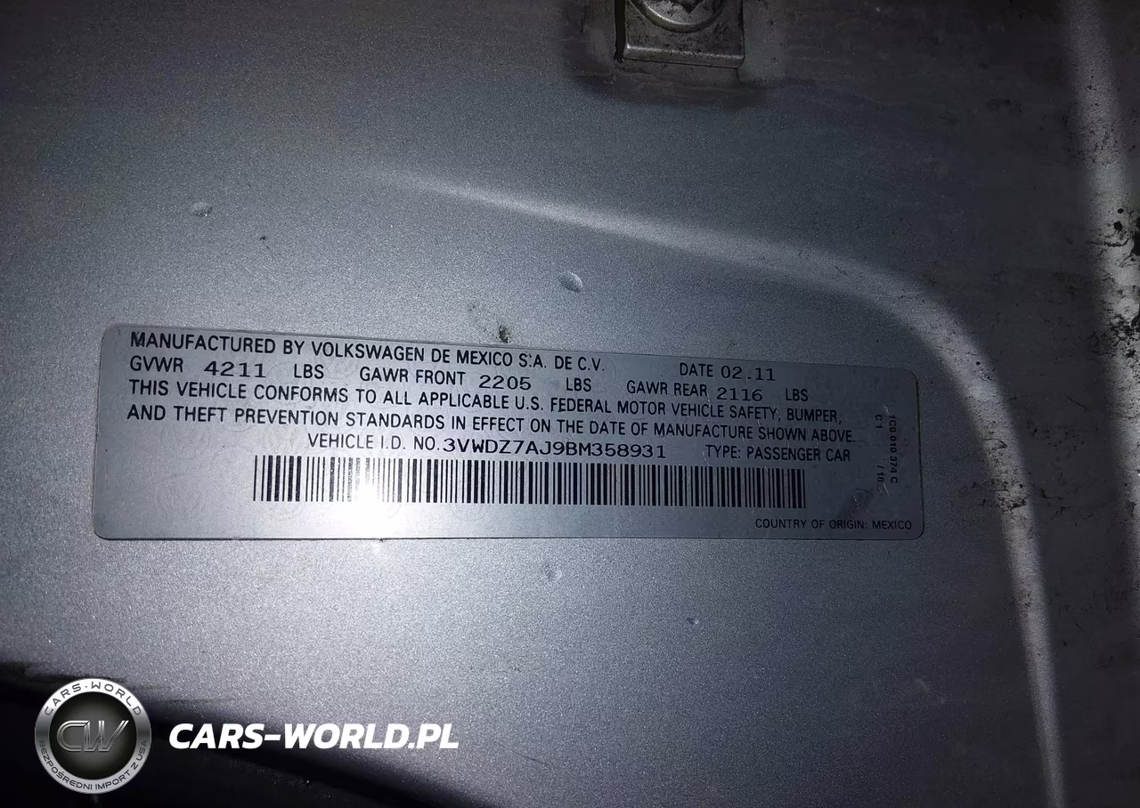 2011 Volkswagen Jetta 2.5L Se VIN:3VWDZ7AJ9BM358931 - 9