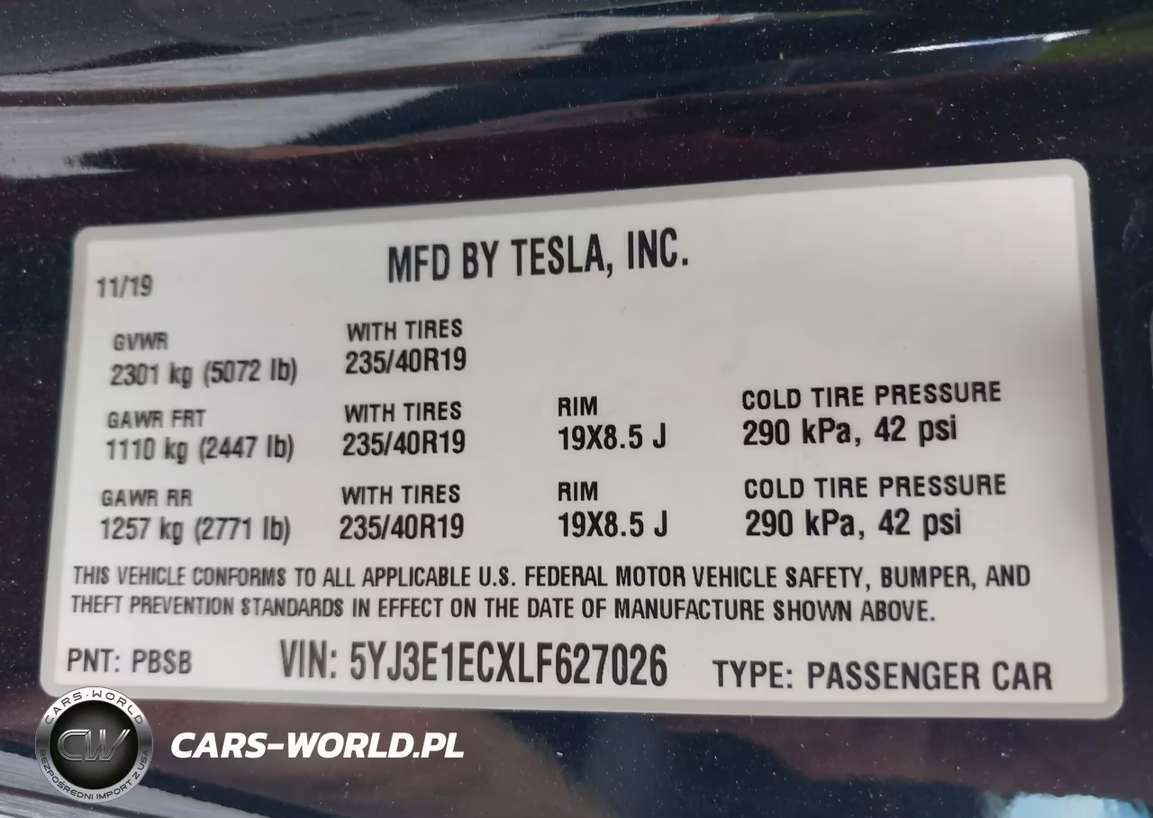 2020 Tesla Model 3 Performance Dual Motor All-Wheel Drive VIN:5YJ3E1ECXLF627026 - 9