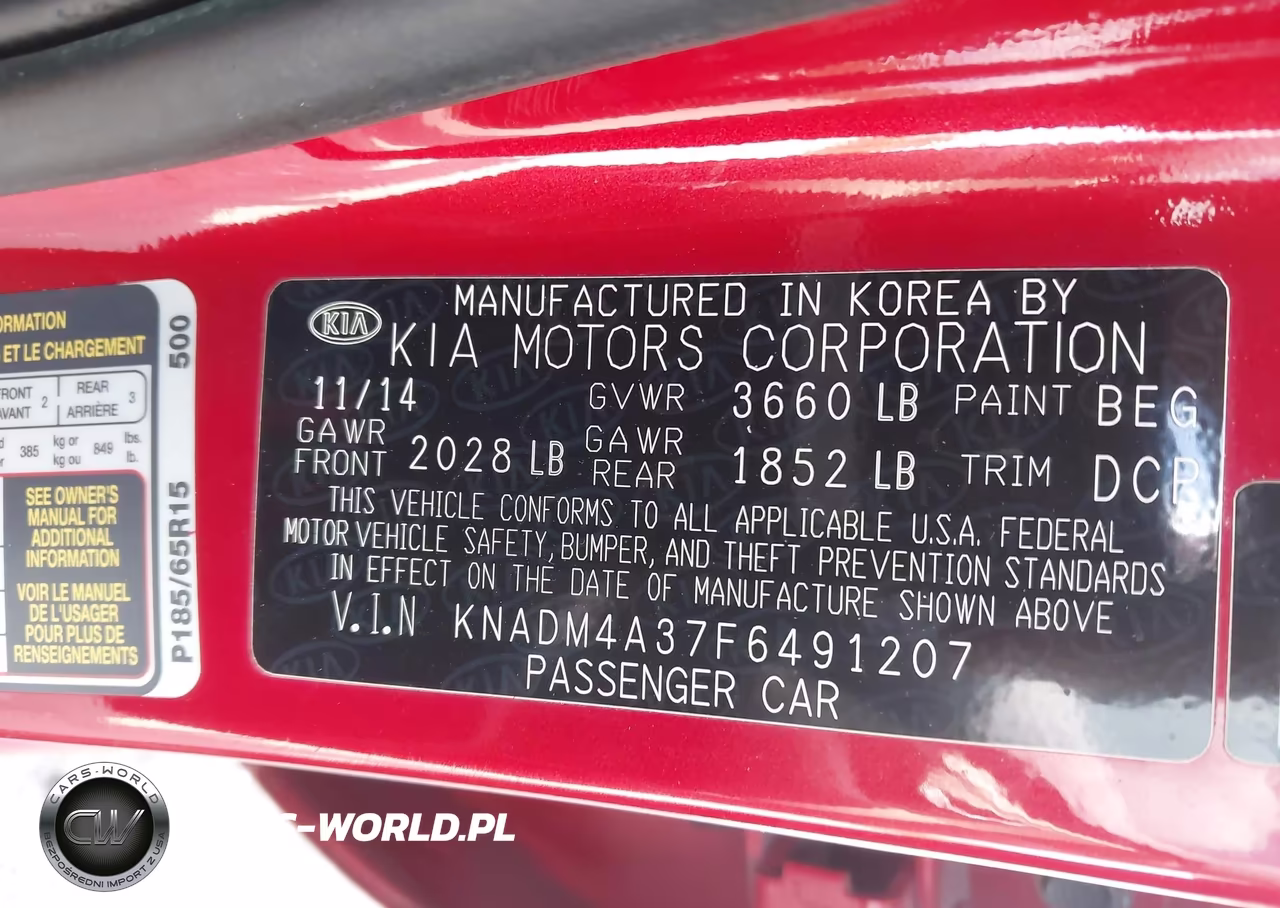 2015 Kia Rio Lx VIN:KNADM4A37F6491207 - 9