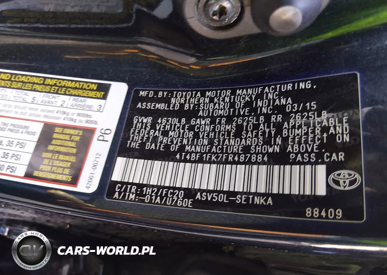 2015 Toyota Camry Le VIN:4T4BF1FK7FR487884 - 9