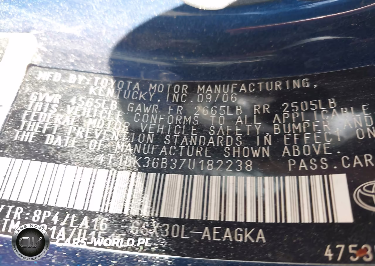 2007 Toyota Avalon Xls VIN:4T1BK36B37U182238 - 9