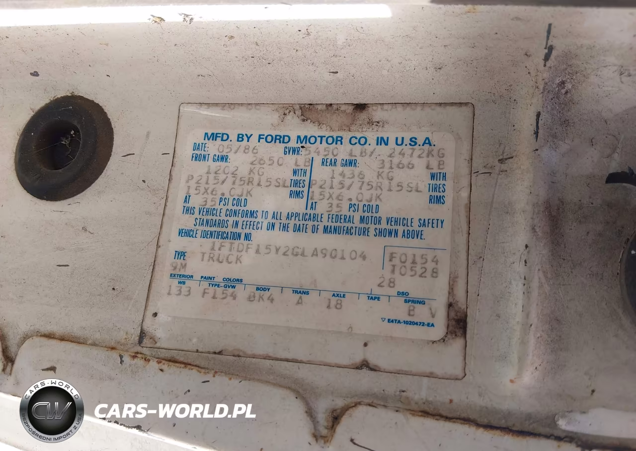 1986 Ford F150 VIN:1FTDF15Y2GLA90104 - 9