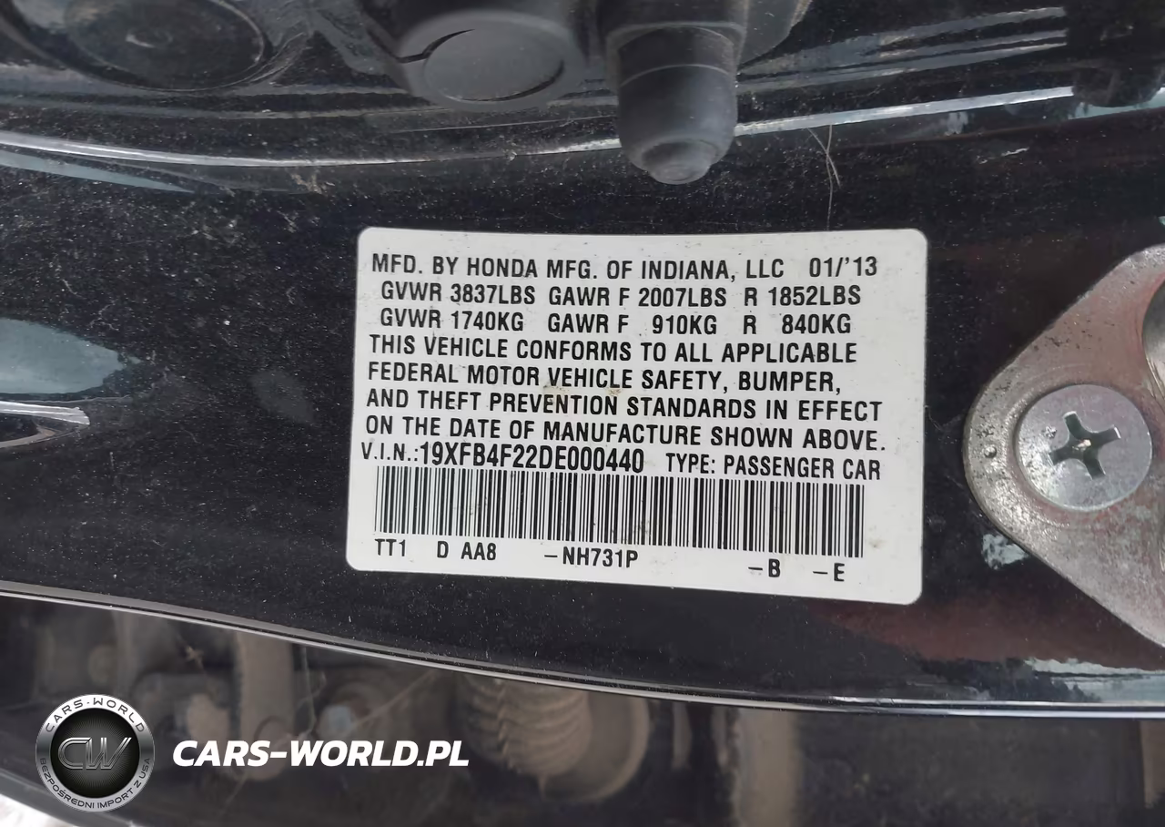 2013 Honda Civic Hybrid VIN:19XFB4F22DE000440 - 9