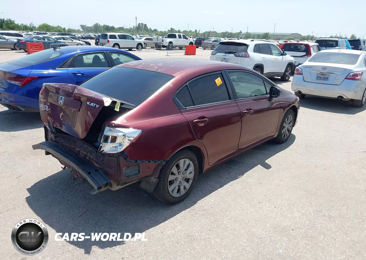 2012 Honda Civic Lx VIN:2HGFB2F59CH533341 - 4