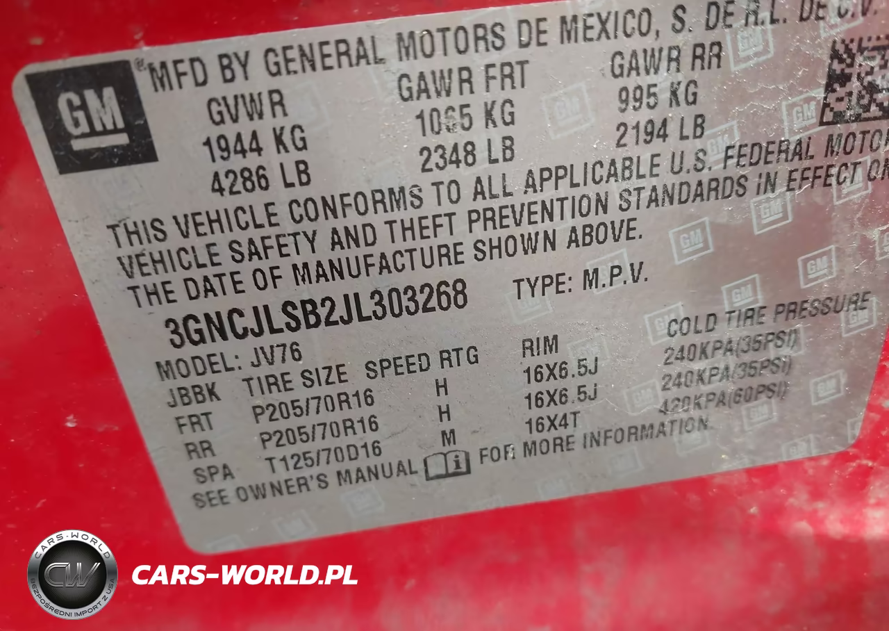 2018 Chevrolet Trax Lt VIN:3GNCJLSB2JL303268 - 9