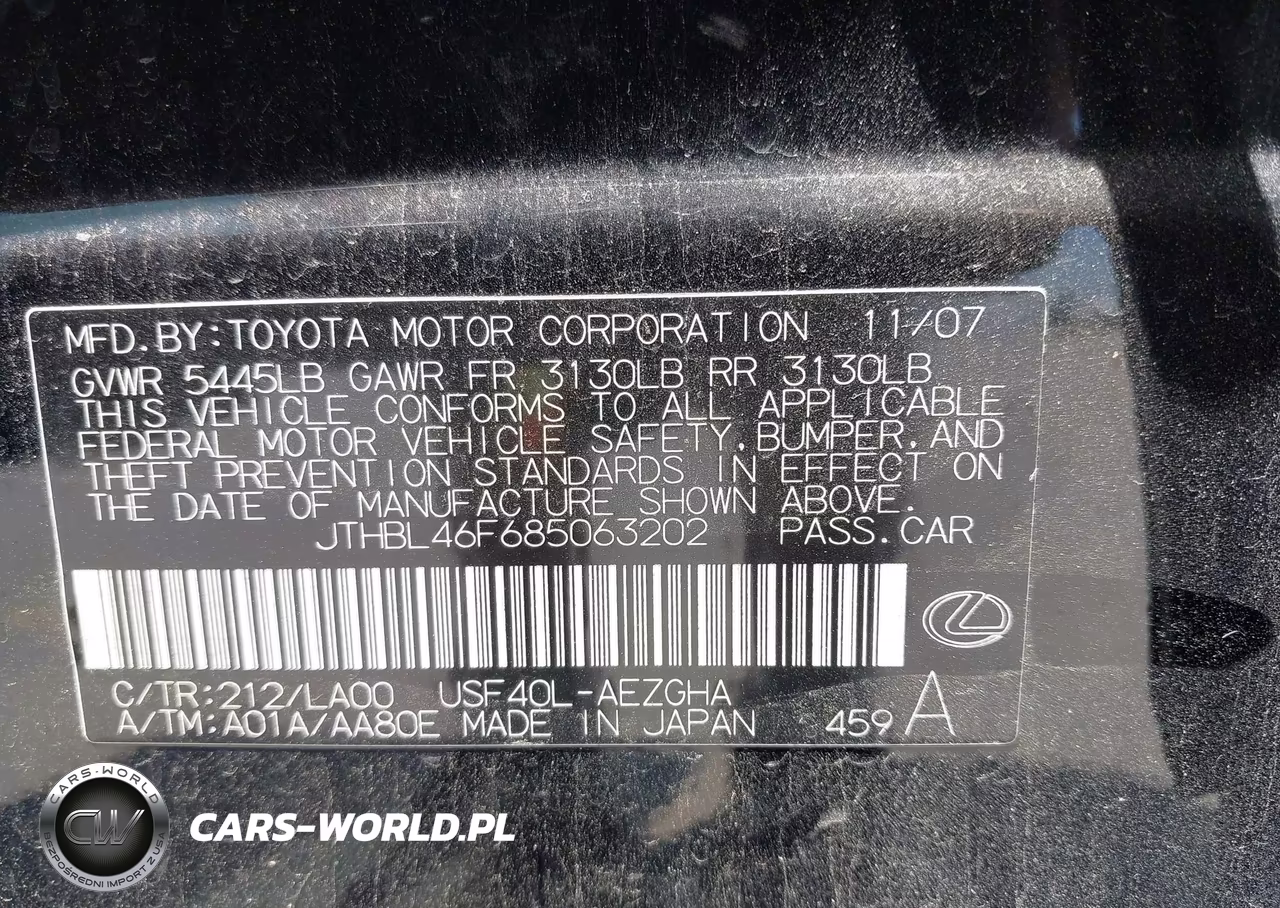 2008 Lexus Ls 460 VIN:JTHBL46F685063202 - 9