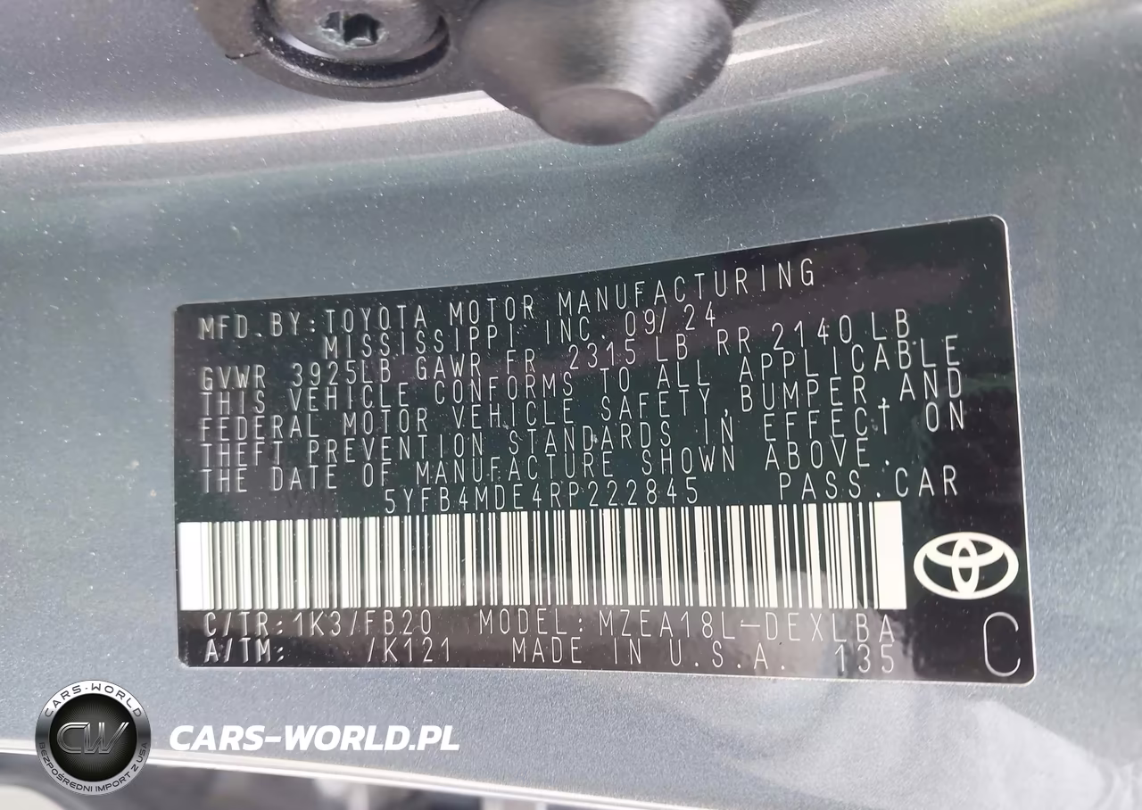 2024 Toyota Corolla Le VIN:5YFB4MDE4RP222845 - 9