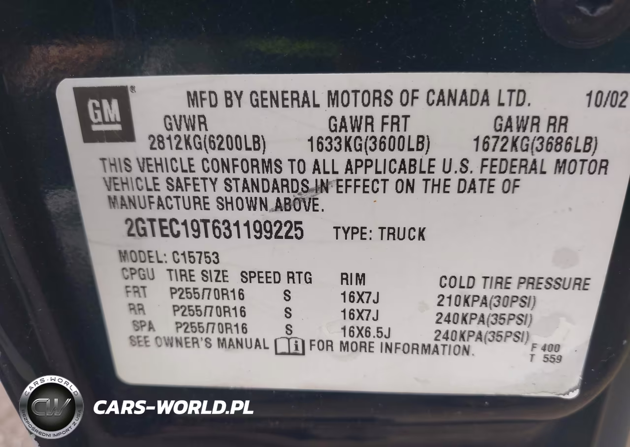 2003 GMC Sierra 1500 Sle VIN:2GTEC19T631199225 - 9