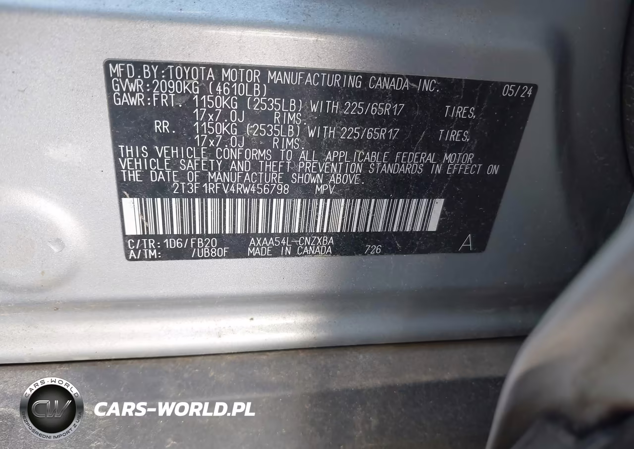 2024 Toyota Rav4 Le VIN:2T3F1RFV4RW456798 - 9