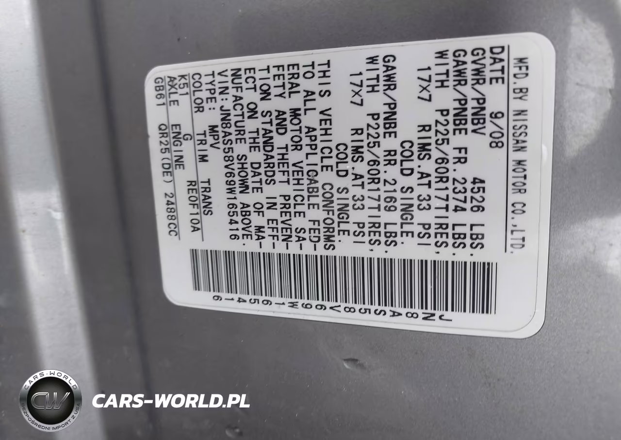 2009 Nissan Rogue Sl VIN:JN8AS58V69W165416 - 9
