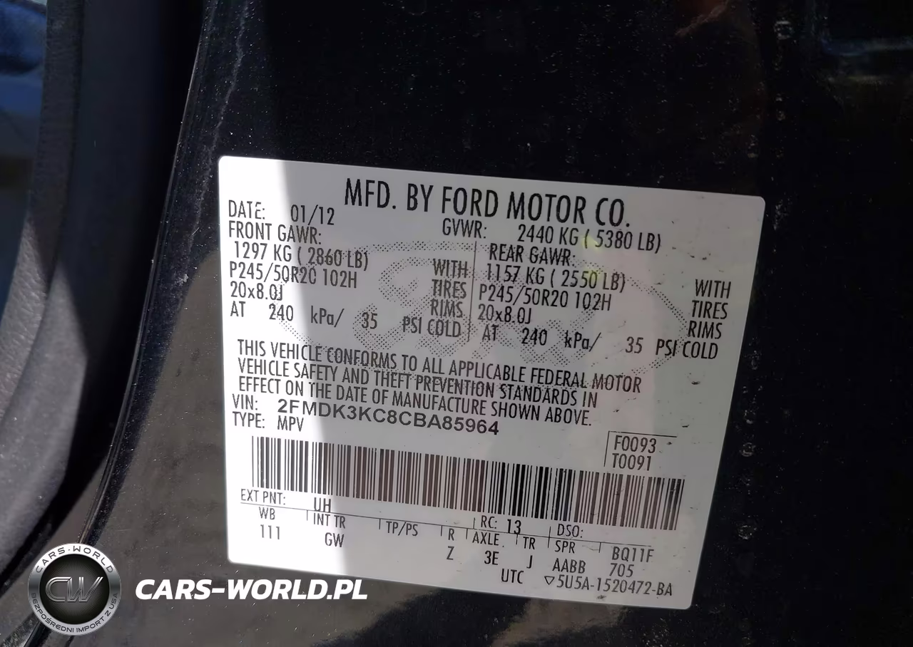 2012 Ford Edge Limited VIN:2FMDK3KC8CBA85964 - 9