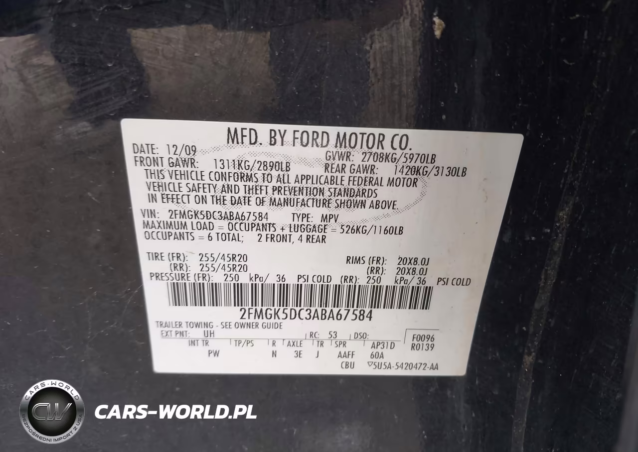2010 Ford Flex Limited VIN:2FMGK5DC3ABA67584 - 9