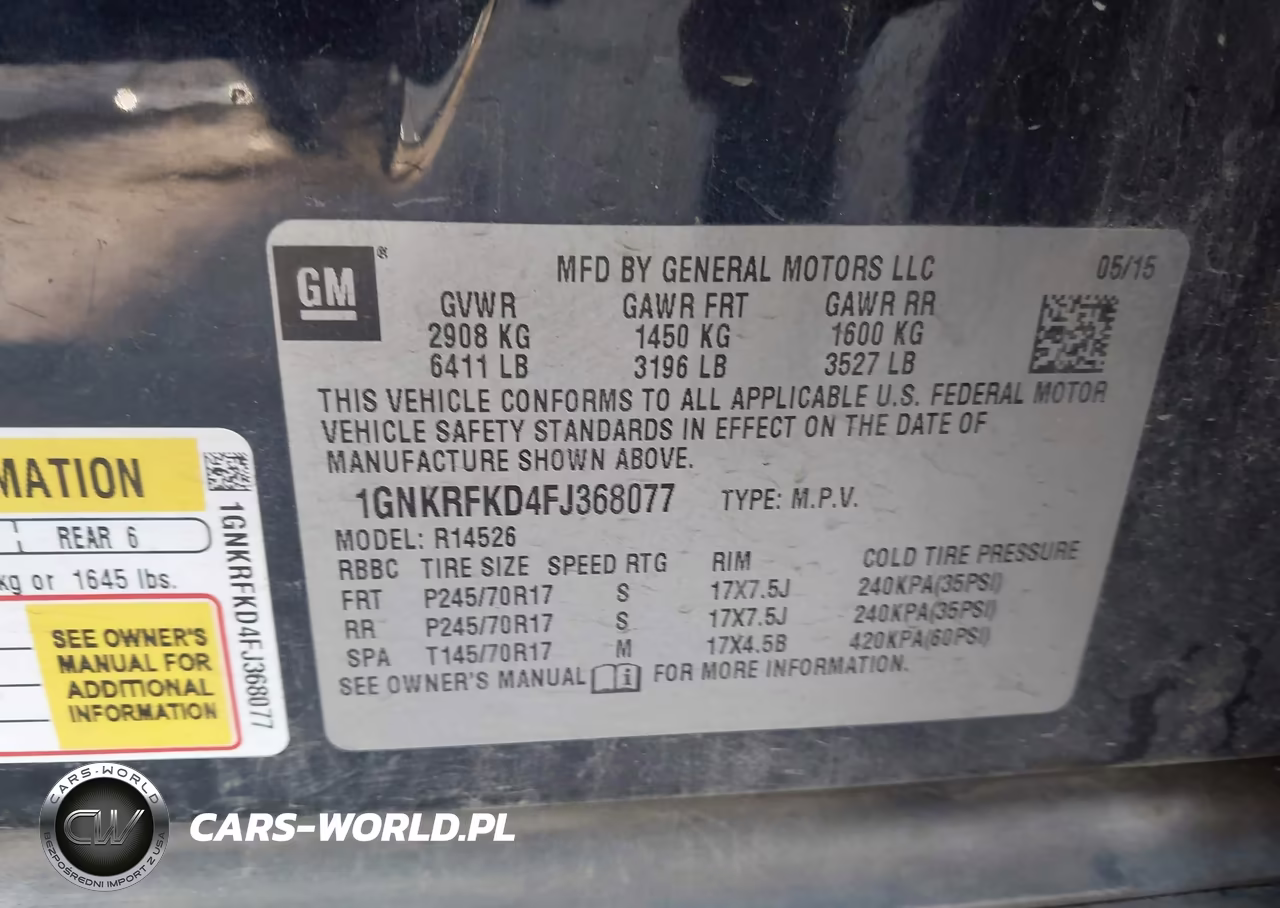 2015 Chevrolet Traverse Ls VIN:1GNKRFKD4FJ368077 - 9