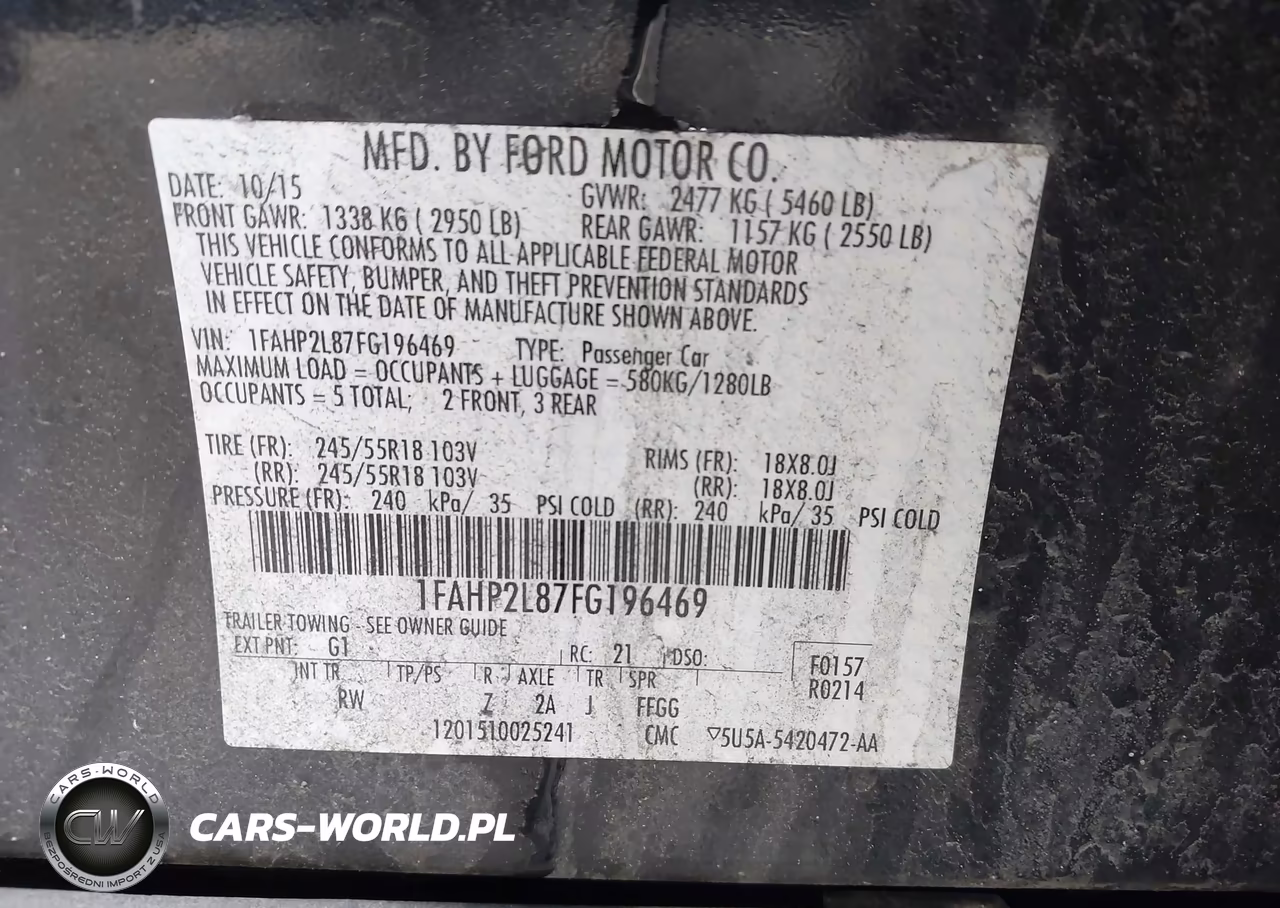 2015 Ford Police Interceptor VIN:1FAHP2L87FG196469 - 9