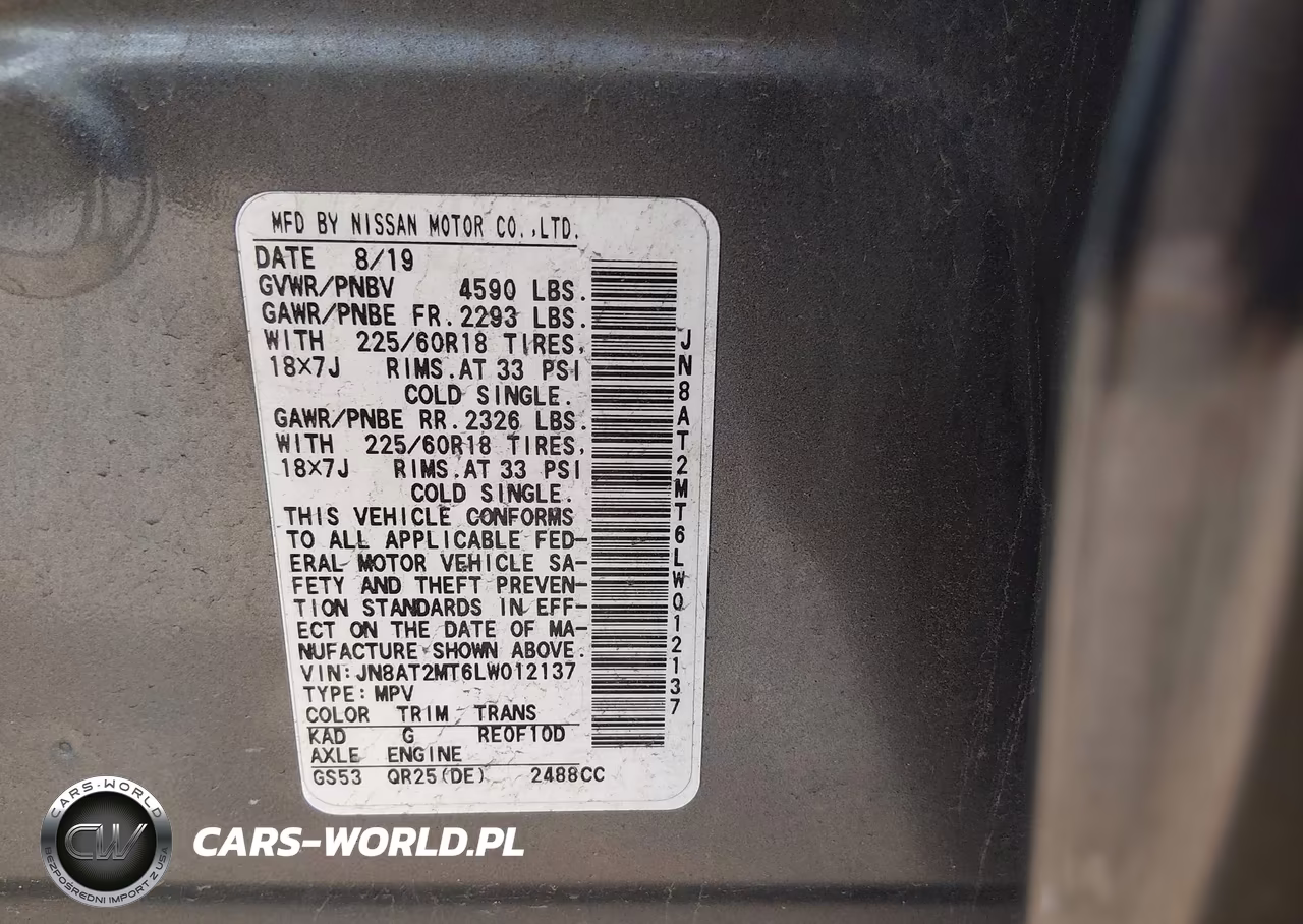 2020 Nissan Rogue Sv Fwd VIN:JN8AT2MT6LW012137 - 9