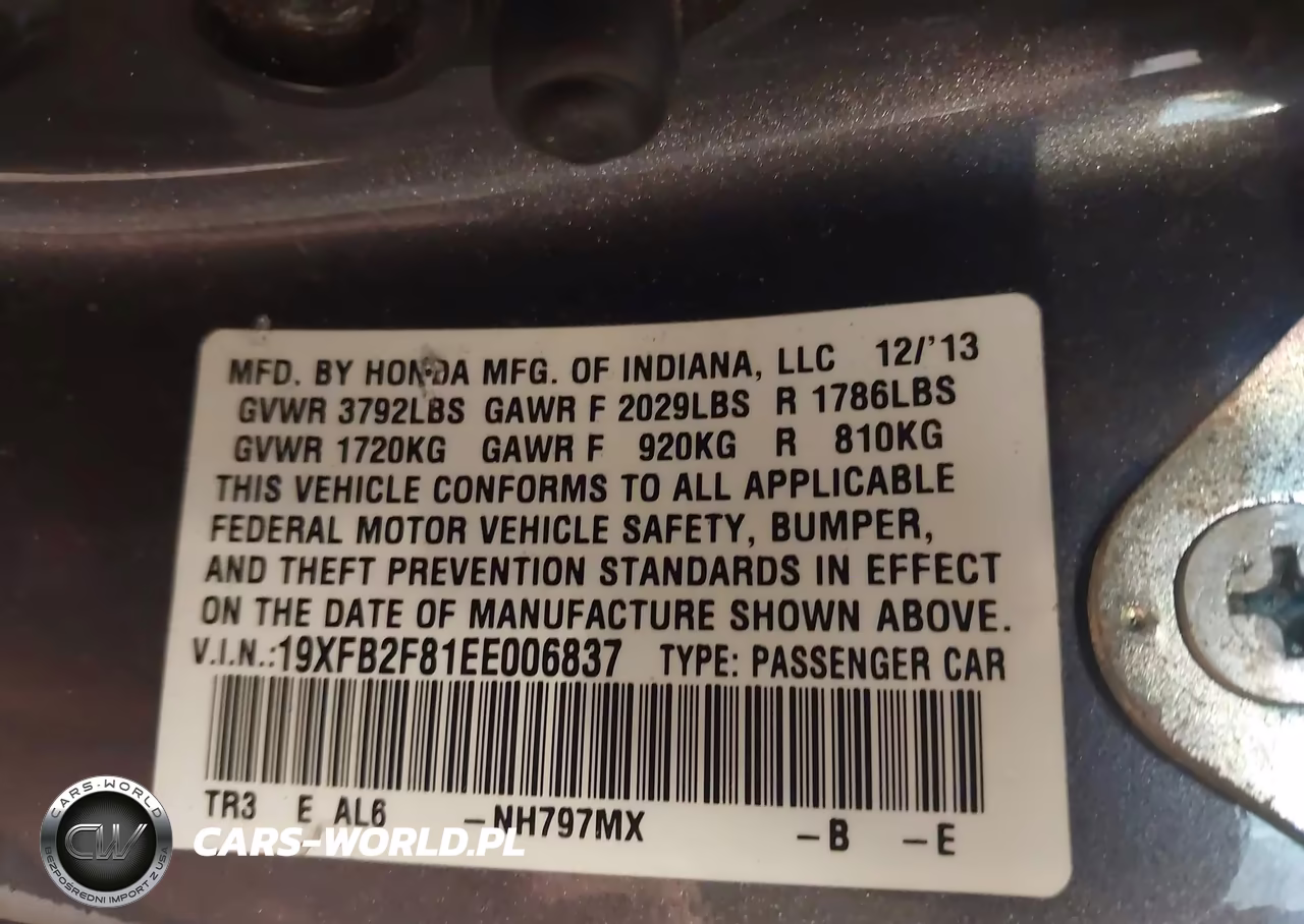 2014 Honda Civic Ex VIN:19XFB2F81EE006837 - 9
