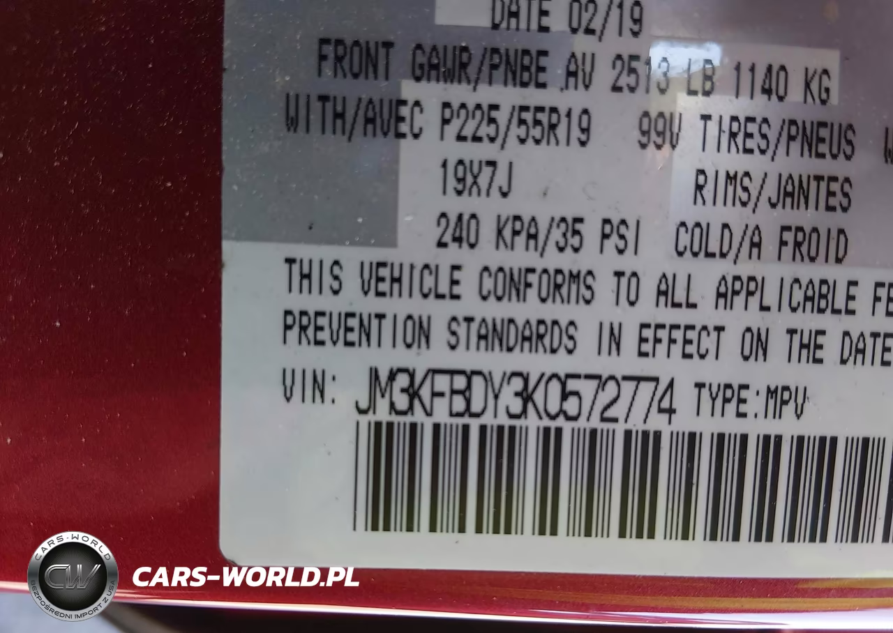 2019 Mazda Cx-5 Grand Touring Reserve VIN:JM3KFBDY3K0572774 - 9