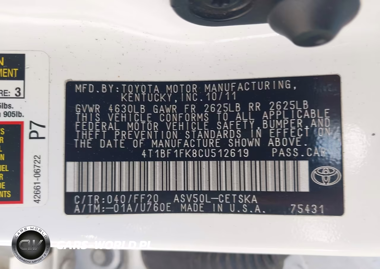 2012 Toyota Camry Se VIN:4T1BF1FK8CU512619 - 9