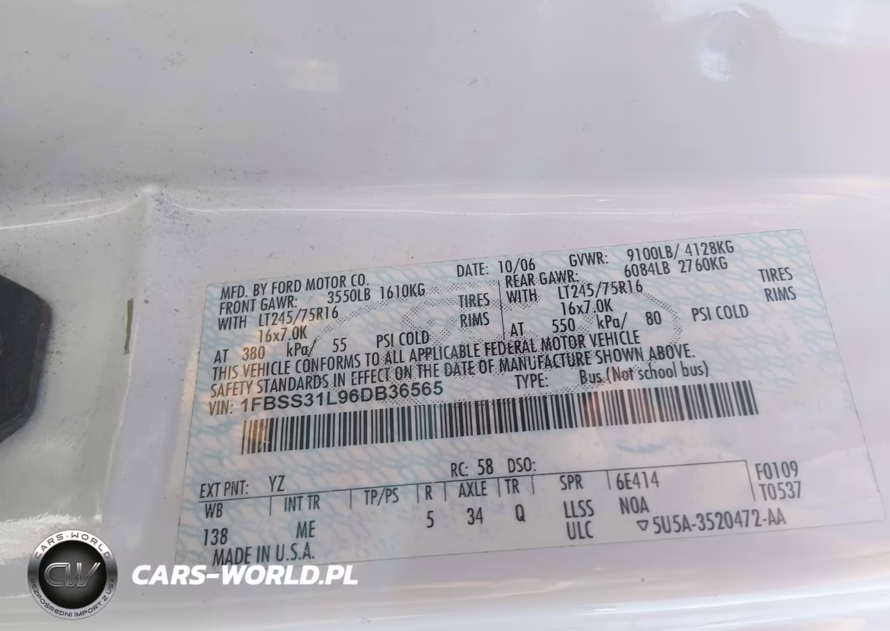 2006 Ford E-350 Super Duty Xl-Xlt VIN:1FBSS31L96DB36565 - 9