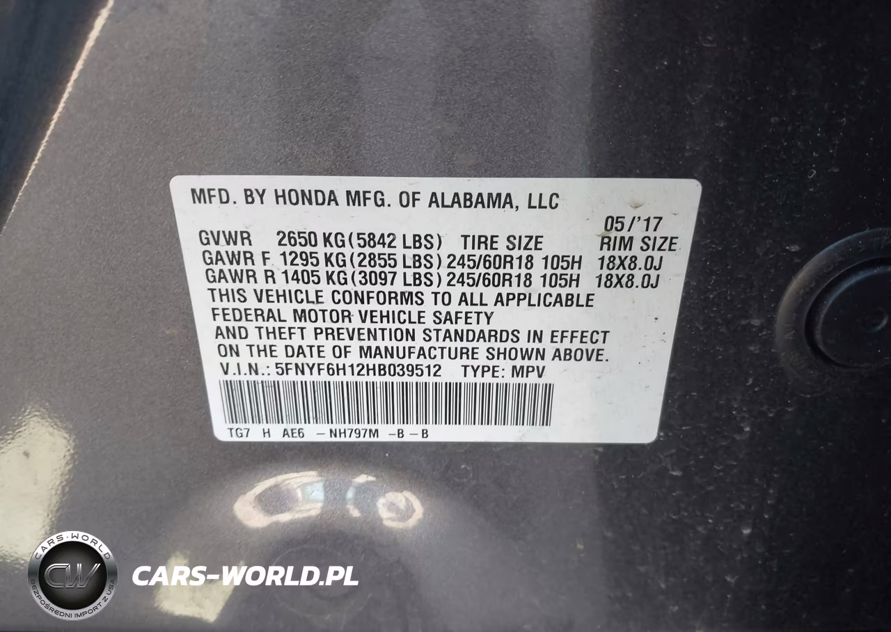 2017 Honda Pilot Lx VIN:5FNYF6H12HB039512 - 9