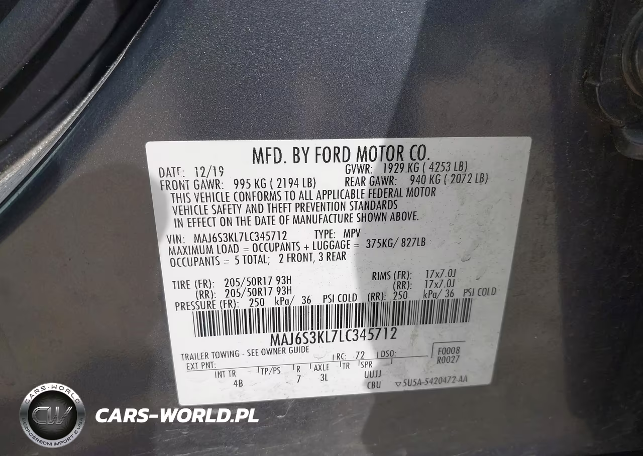 2020 Ford Ecosport Titanium VIN:MAJ6S3KL7LC345712 - 9