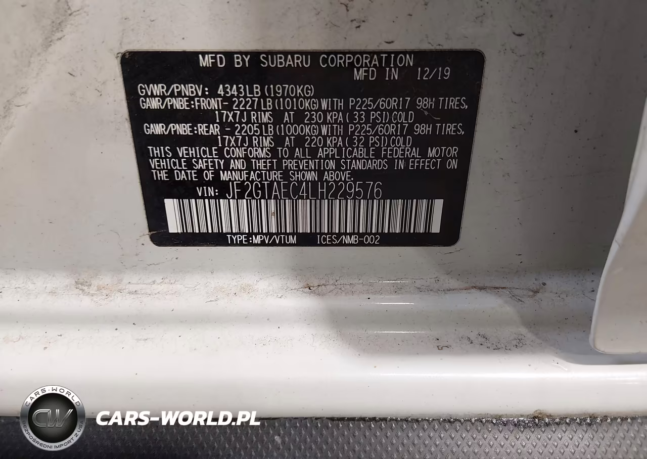 2020 Subaru Crosstrek Premium VIN:JF2GTAEC4LH229576 - 9