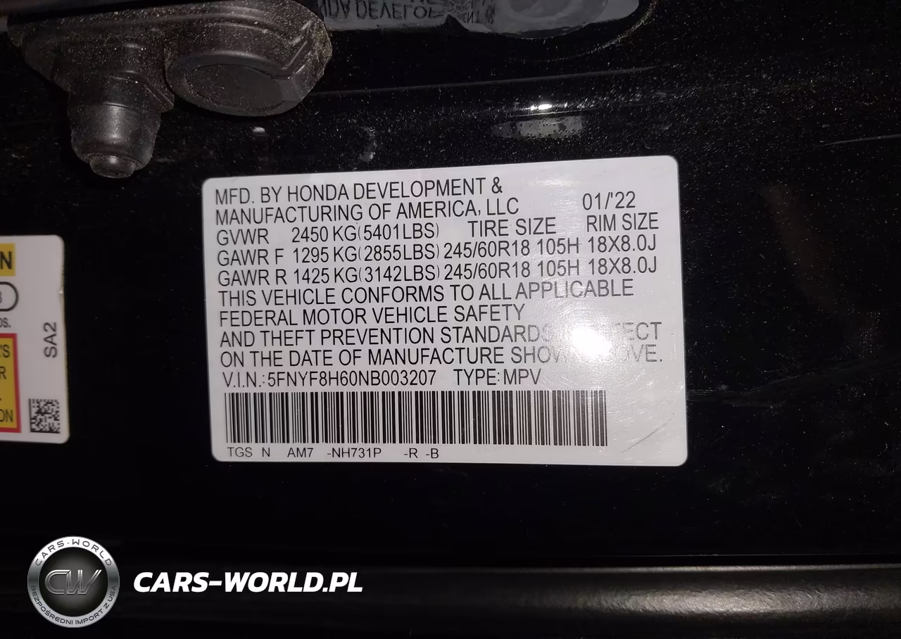 2022 Honda Passport Awd Trailsport VIN:5FNYF8H60NB003207 - 9