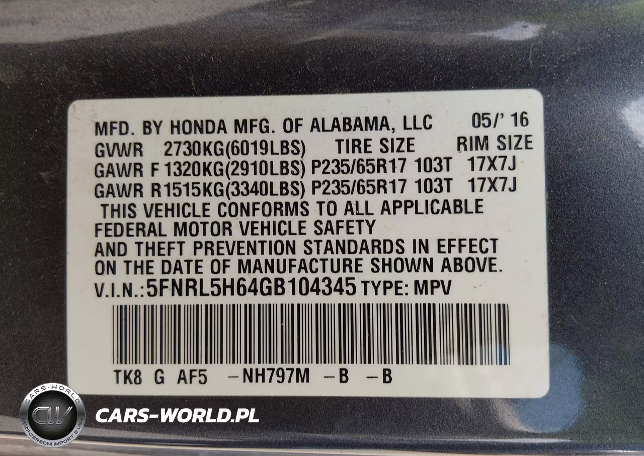 2016 Honda Odyssey Ex-L VIN:5FNRL5H64GB104345 - 9