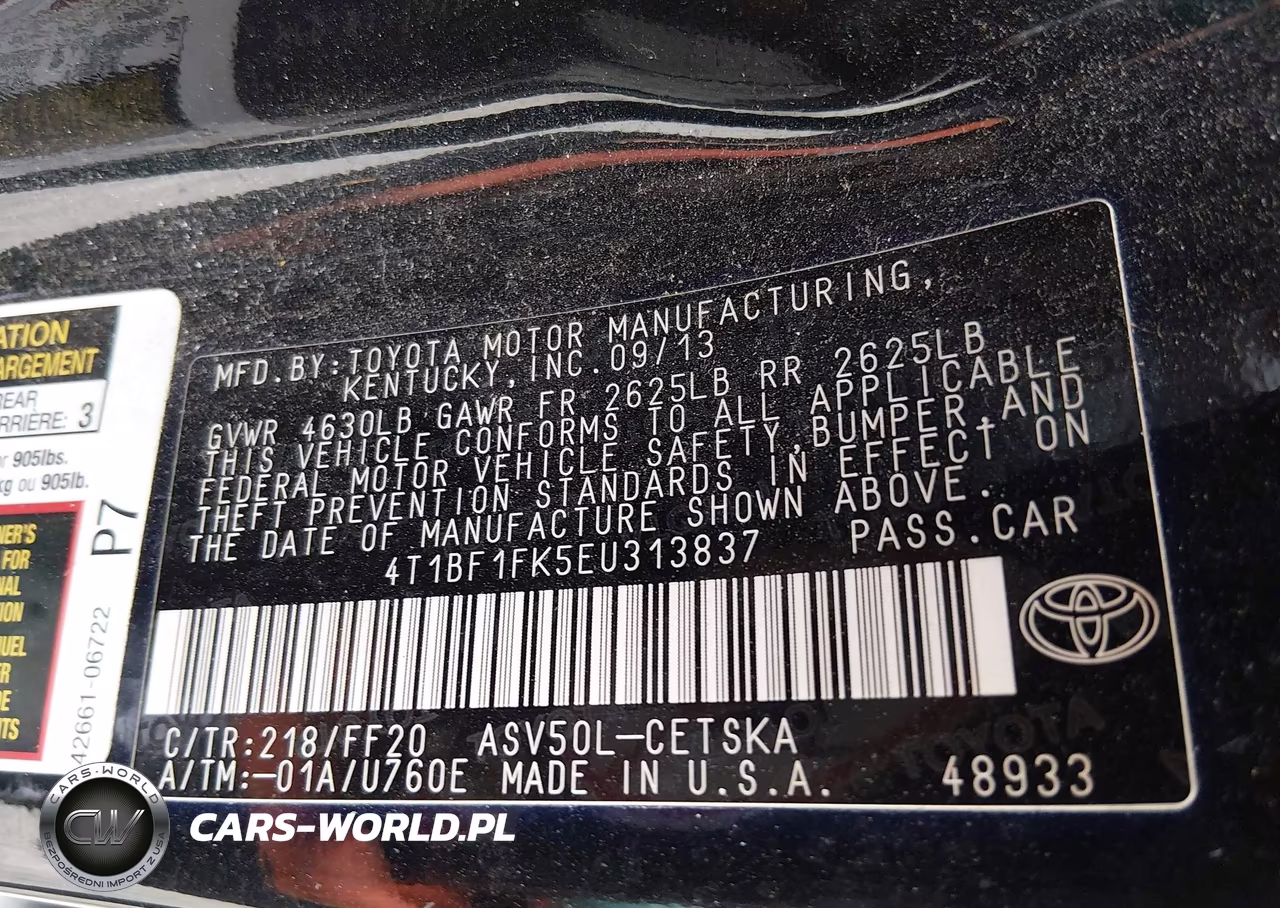 2014 Toyota Camry Se VIN:4T1BF1FK5EU313837 - 9