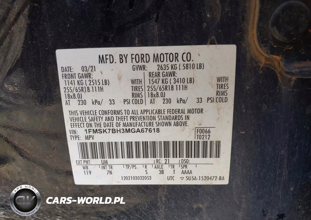 2021 Ford Explorer VIN:1FMSK7BH3MGA67618 - 9