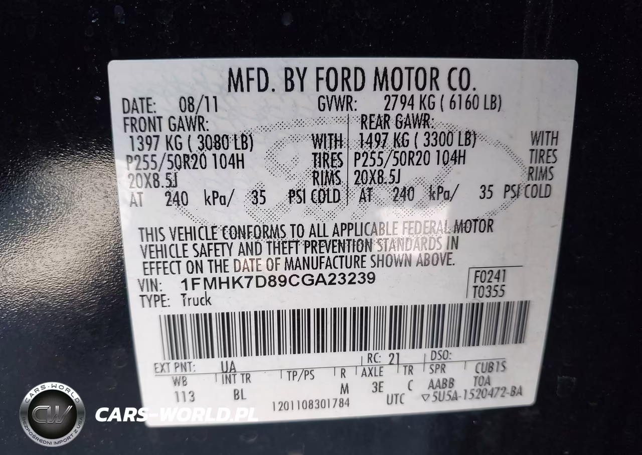 2012 Ford Explorer Xlt VIN:1FMHK7D89CGA23239 - 9