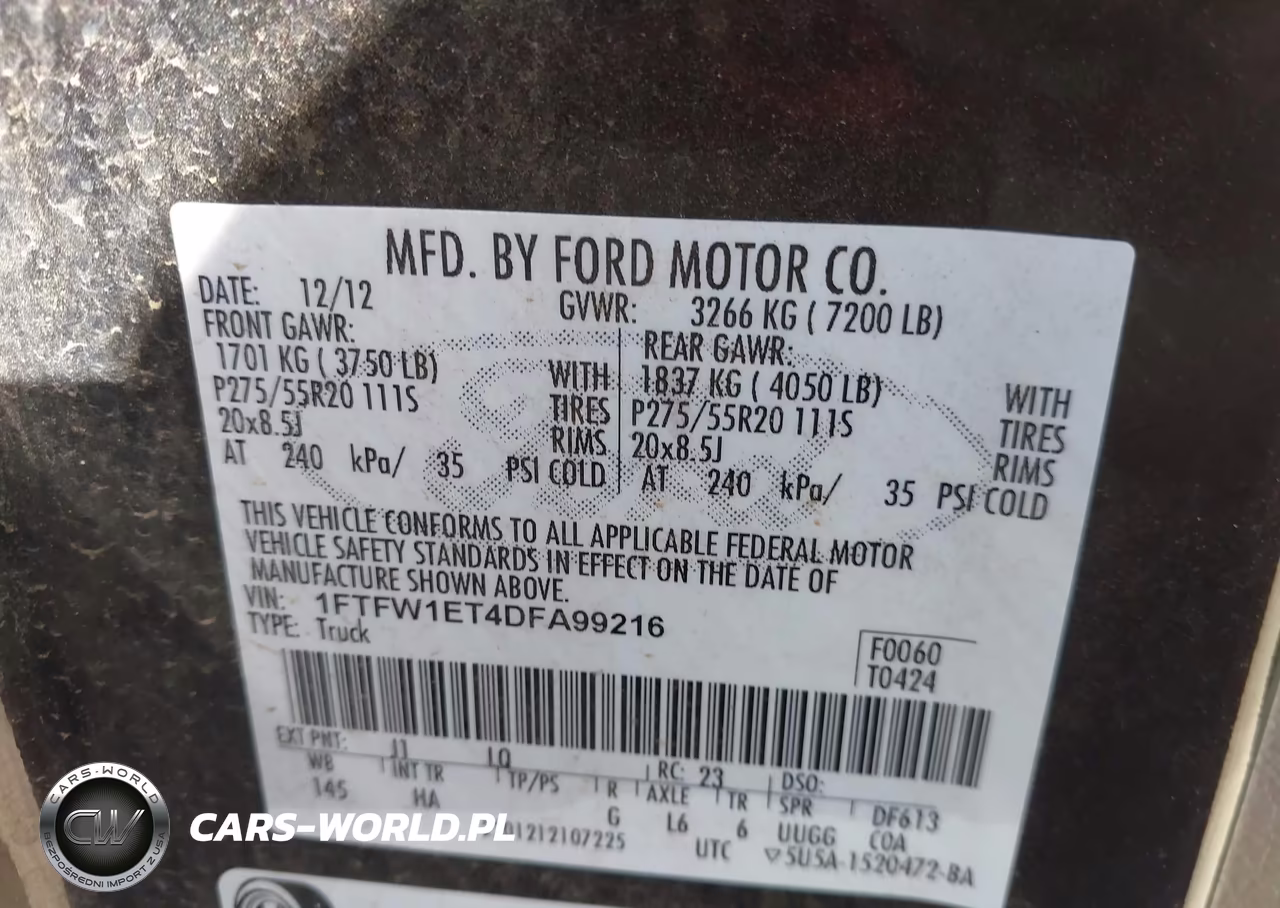 2013 Ford F-150 Lariat VIN:1FTFW1ET4DFA99216 - 9
