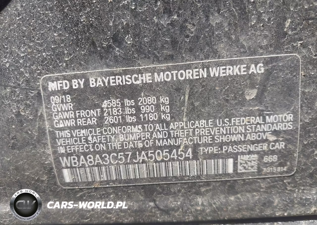2018 BMW 320I xDrive VIN:WBA8A3C57JA505454 - 9