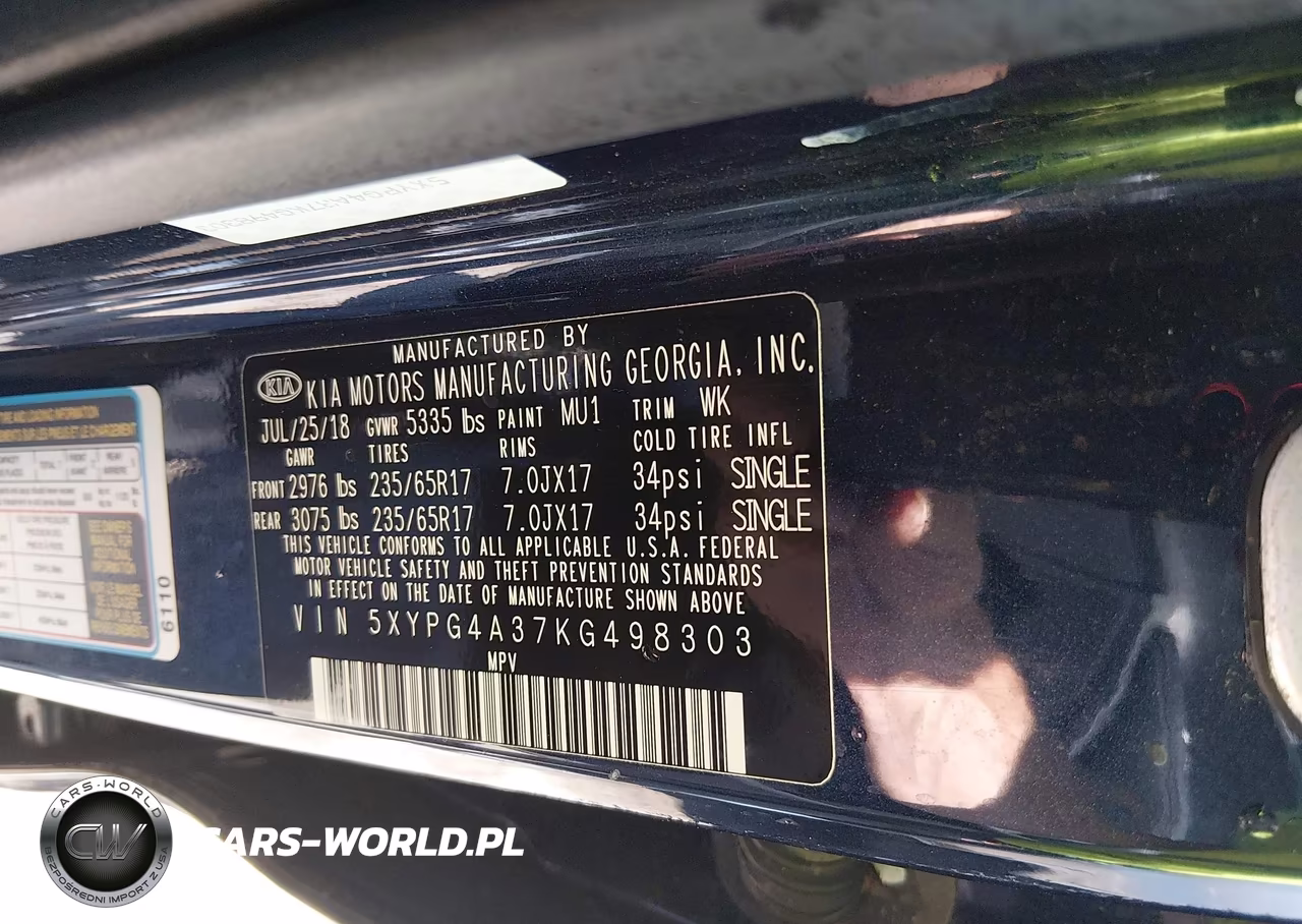 2019 Kia Sorento 2.4L Lx VIN:5XYPG4A37KG498303 - 9