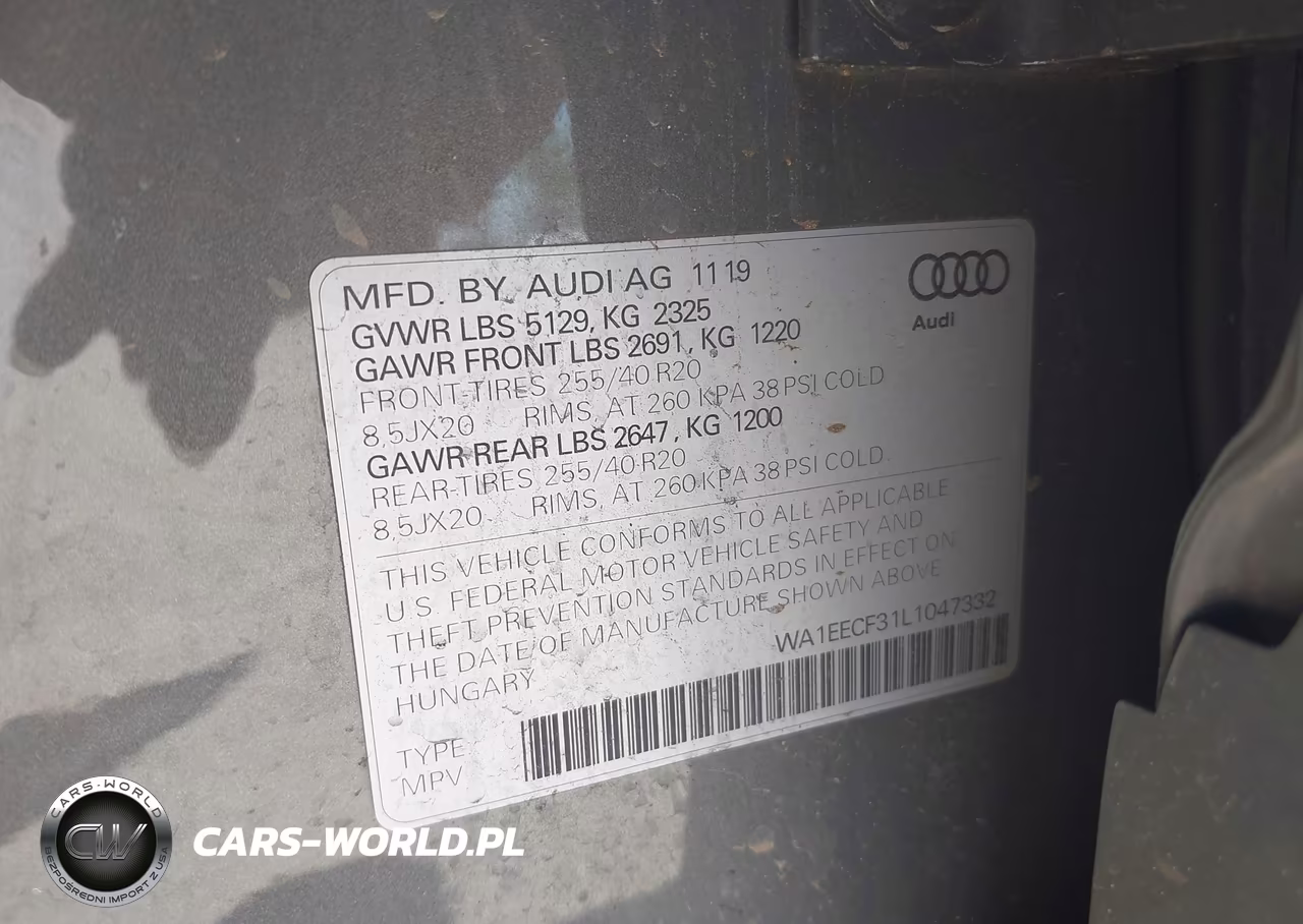 2020 Audi Q3 Premium Plus 45 Tfsi S Line Quattro Tiptronic VIN:WA1EECF31L1047332 - 9