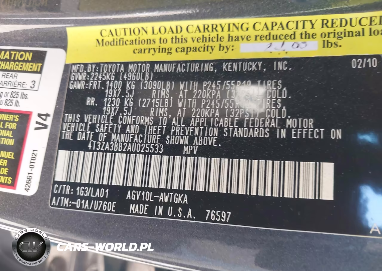 2010 Toyota Venza VIN:4T3ZA3BB2AU025533 - 9