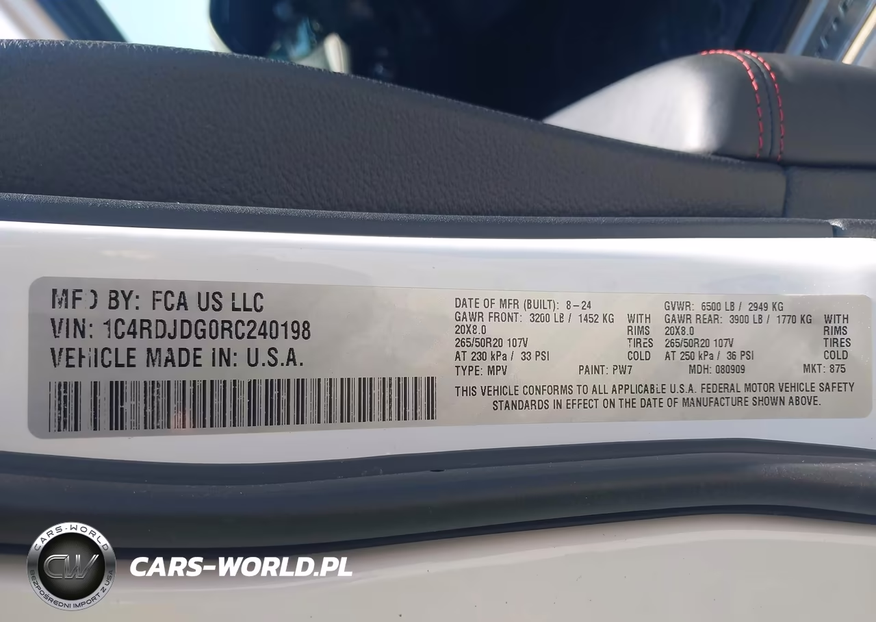 2024 Dodge Durango Gt Plus Awd VIN:1C4RDJDG0RC240198 - 9